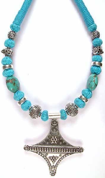 Cord Necklace with Turquoise