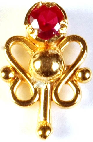 Crown Nose Pin with Grains