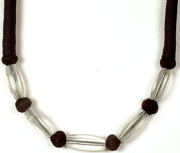 Crystal Necklace with Black Cord