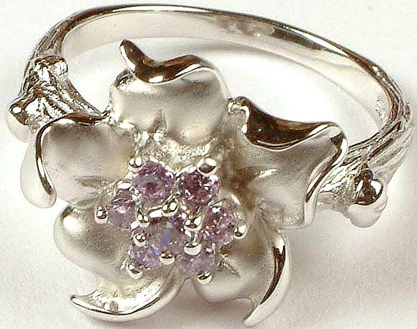 Cubic Zirconia Floral Ring