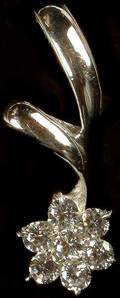 Cubic Zirconia Flower Pendant