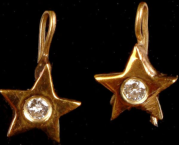 Cubic Zirconia Star Earrings