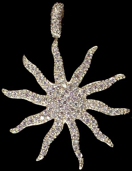 Cubic Zirconia Sun Pendant