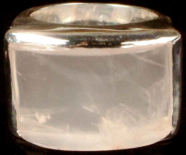 Curved Rose Quartz Ring