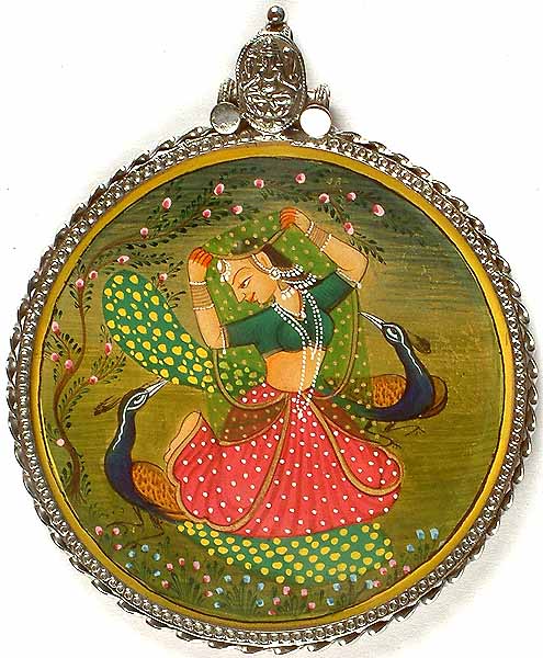 Dancing Pretty Woman With Peacocks