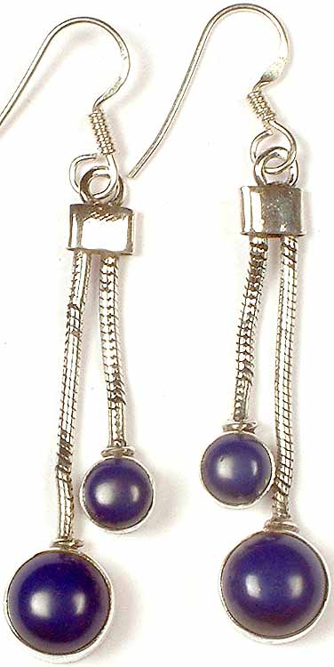 Dangling Lapis Lazuli Earrings