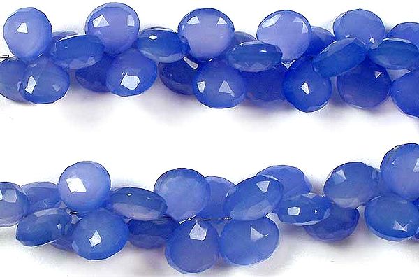 Dark Blue Chalcedony Faceted Briolette