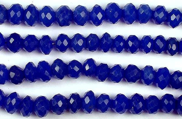 Dark Blue Chalcedony Faceted Rondells