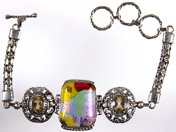 Delco Glass Bracelet with Twin Faceted Citrine
