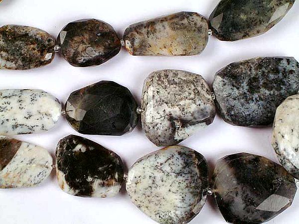 Dendrite Opal Faceted Flat Large Tumbles