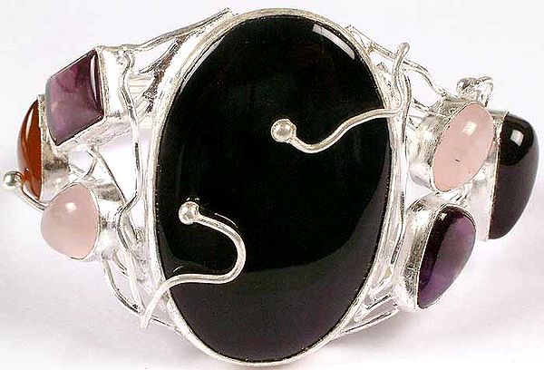 Designer Black Onyx Bracelet with Gemstones