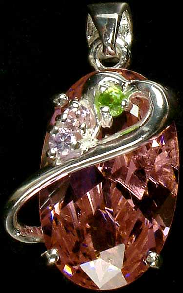 Designer Cubic Zirconia Pendant With Gemstones