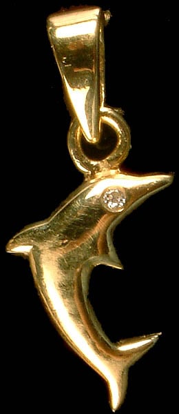Designer Dolphin Pendant with Diamond Eye