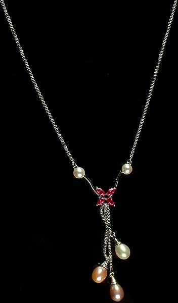 Designer Gemstone Necklace with Pearls
