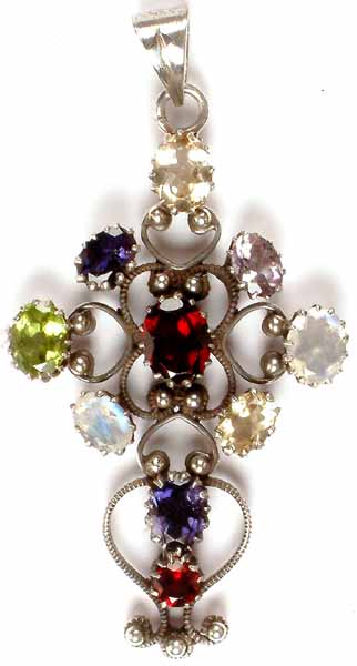 Designer Pendant of Colorful Gemstones