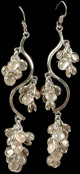 Designer Rose Quartz Bunch Earrings