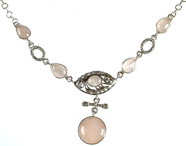 Designer Rose Quartz Necklace