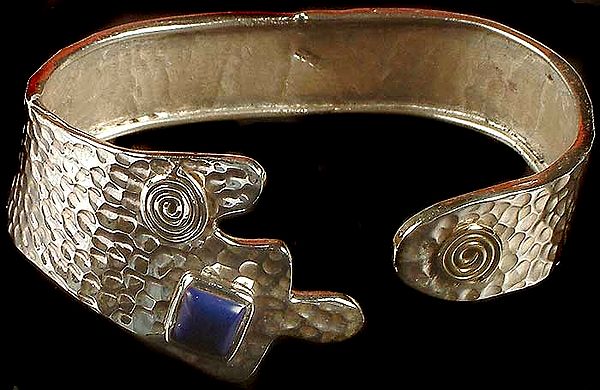 Designer Serpent Bracelet with Lapis Lazuli Spirals
