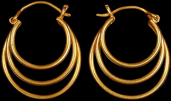 Designer Triple Hoop Earrings