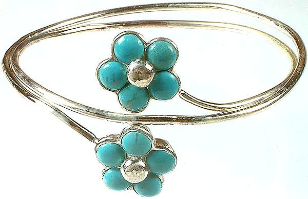 Designer Turquoise Flower Bracelet