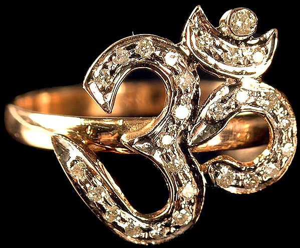 Diamond Om (AUM) Finger Ring