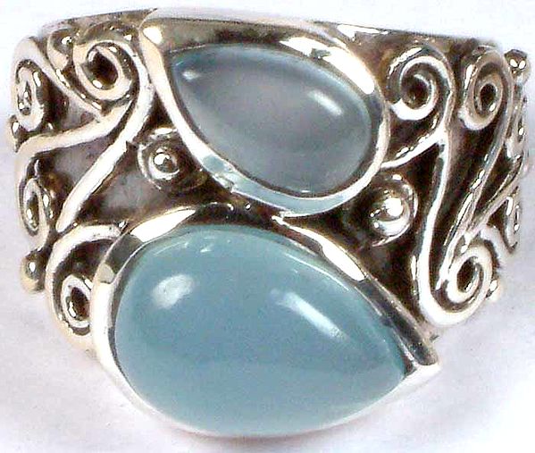 Double Chalcedony Ring