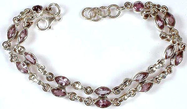 Double Layer Faceted Amethyst Bracelet