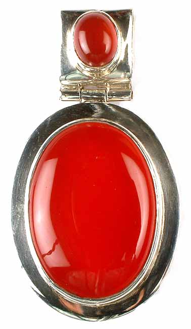 Double Stone Carnelian Pendant