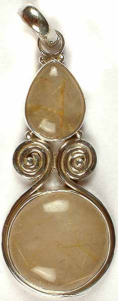 Double Stone Rutilated Quartz Pendant
