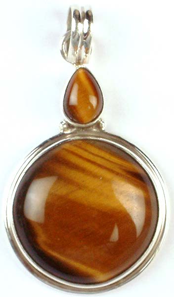 Double Stone Tiger Eye Pendant