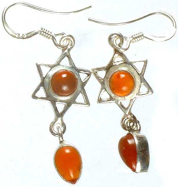 Double Triangles (Symbol of Vajrayogini) Carnelian Earrings