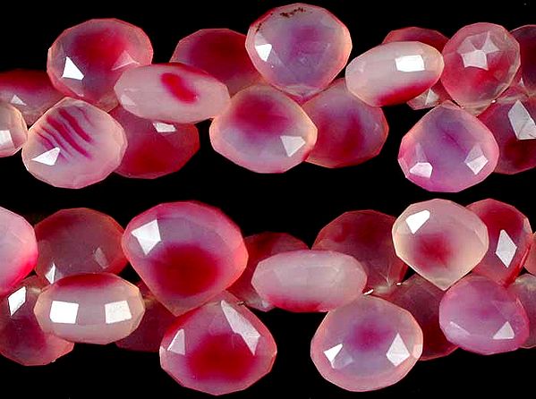 Dual Tone Pink Chalcedony Faceted Briolette