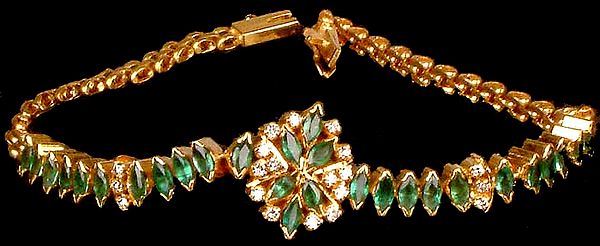 Emerald & Diamond Gold Bracelet