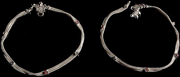 Enameled Chain Anklets (Price Per Pair)