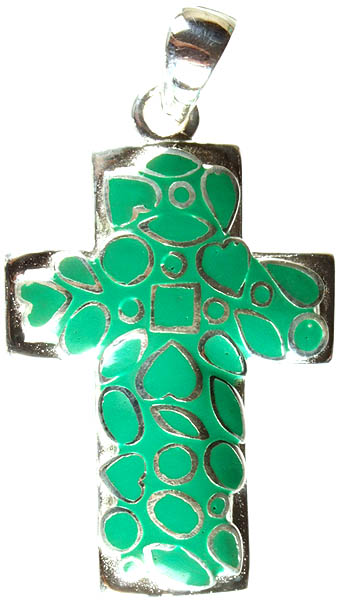 Enameled Cross with Valentine