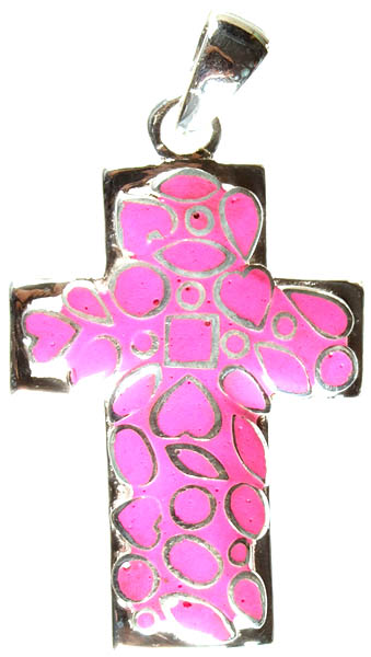 Enameled Cross with Valentine