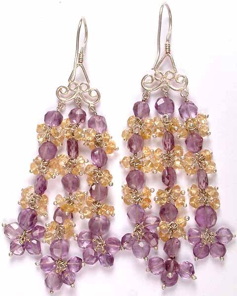 Faceted Amethyst & Citrine Chandeliers