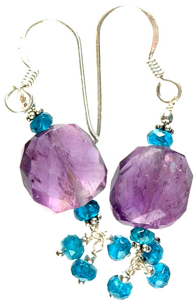 Faceted Amethyst and Apatite Earrings
