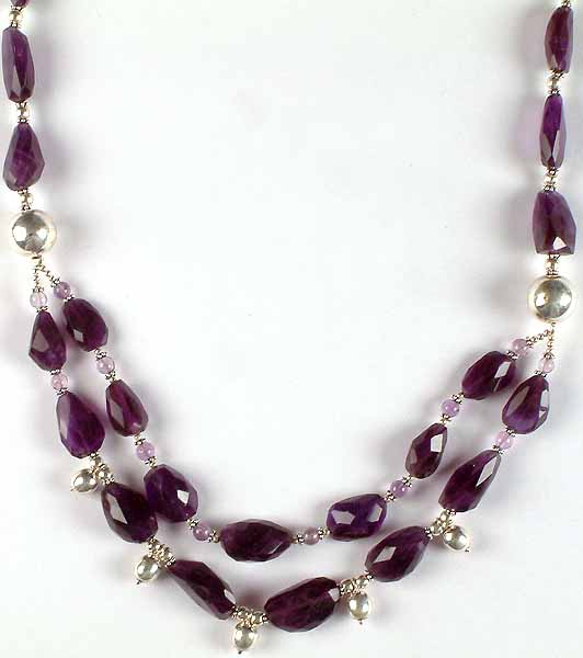 Faceted Amethyst Beaded Necklace