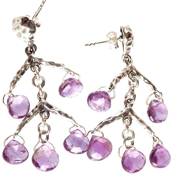 Faceted Amethyst Briolette Earrings