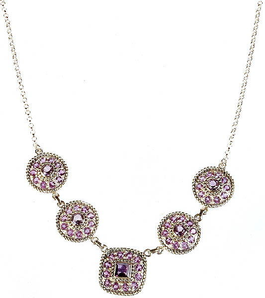 Faceted Amethyst Chakra Necklace