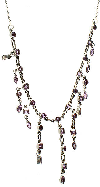 Faceted Amethyst Dangling Necklace