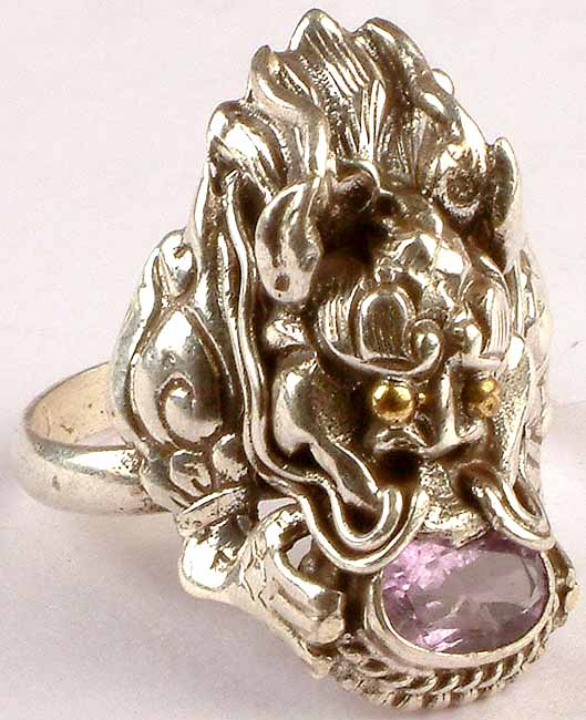 Faceted Amethyst Dragon Ring