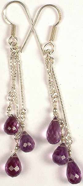 Faceted Amethyst Drop Earrings
