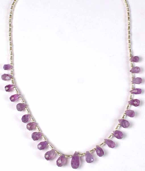 Faceted Amethyst Drop Necklace