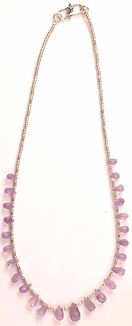 Faceted Amethyst Drop Necklace
