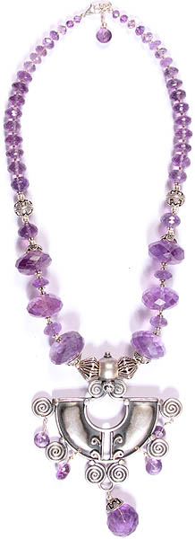 Faceted Amethyst Necklace | Amethyst Stone Jewelry