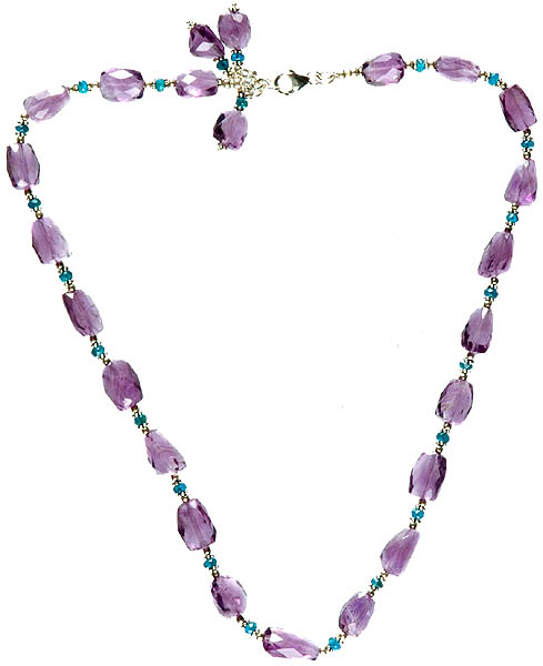 Faceted Amethyst Necklace with Apatite