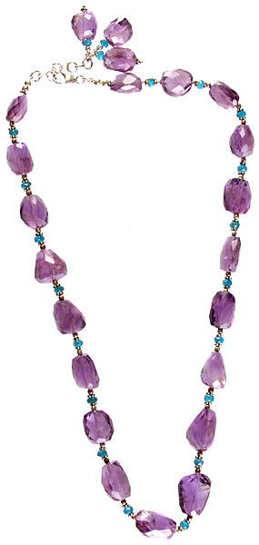 Faceted Amethyst Necklace with Apatite