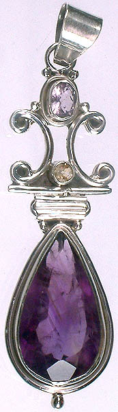 Faceted Amethyst Pendant with Citrine